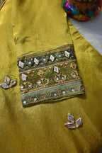 Mustard Embroidered Kurta Set with Printed Dupatta for Women