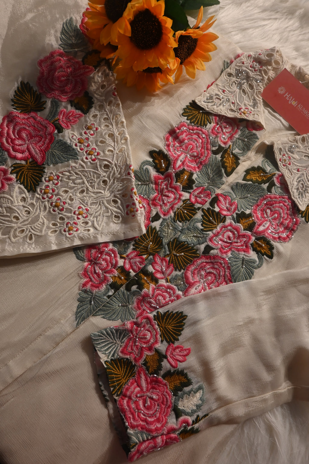 Floral Embroidered Co-Ord Set for Women | Premium Ethnic Shirt & Pant Set