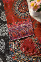 Black & Maroon Printed Co-Ord Set for Women | Designer Ethnic Kurta Pant Set