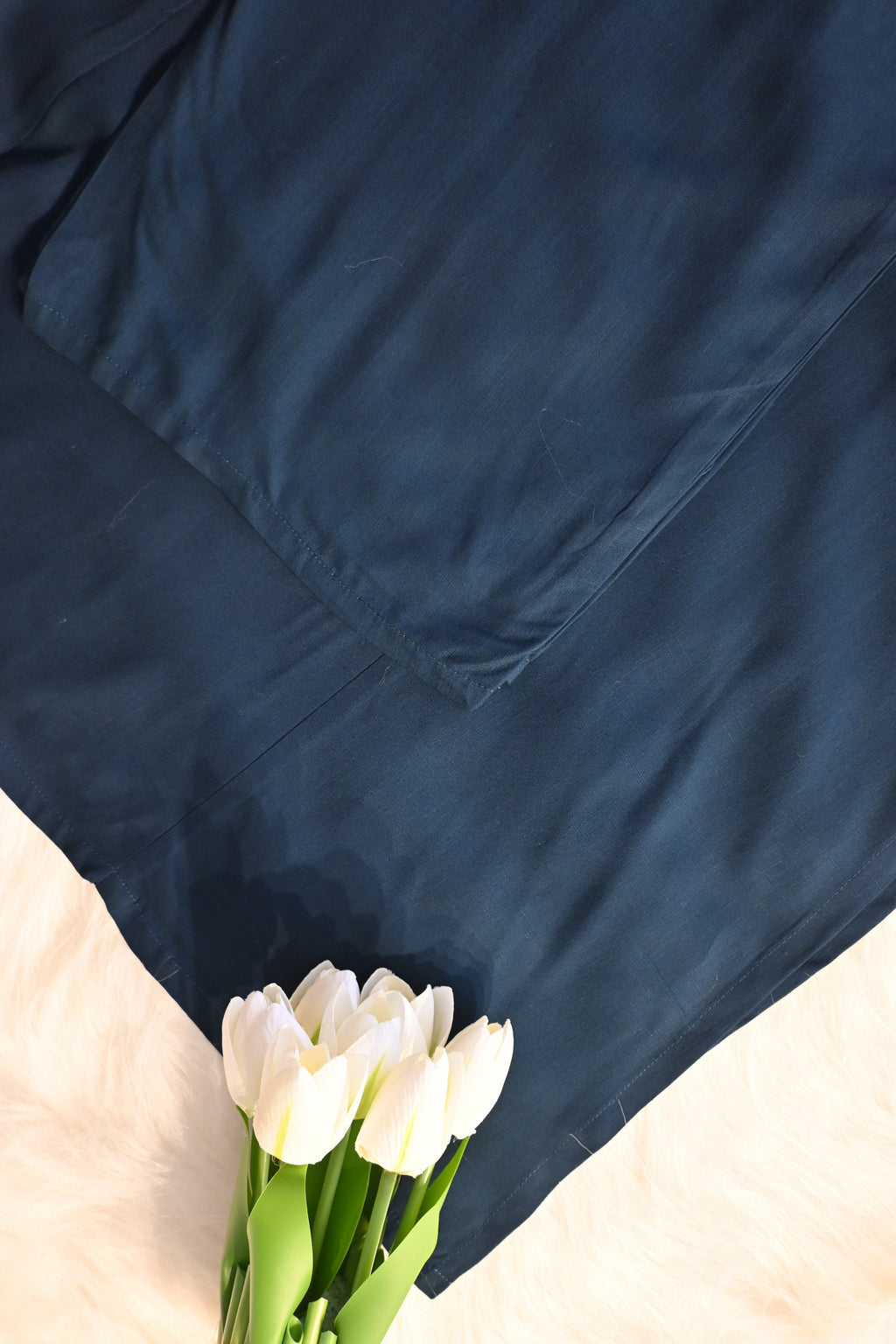 Navy Blue Sleeveless Kurta Set for Women | Minimal Embroidered Ethnic Wear