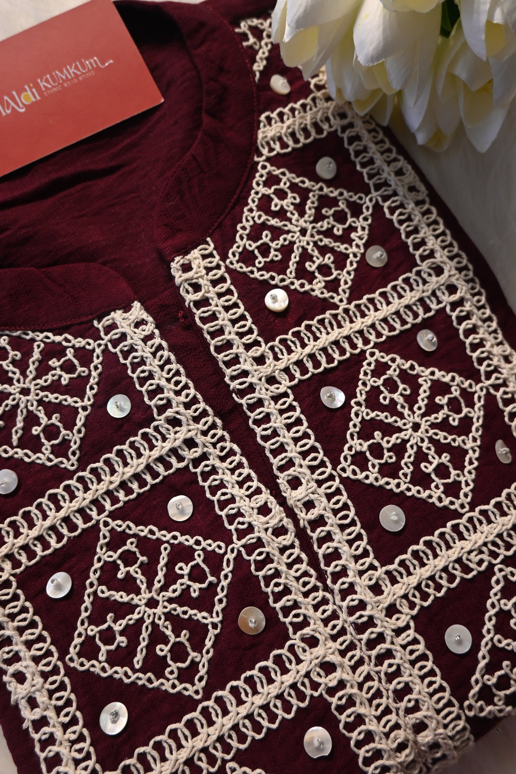 Maroon Embroidered Co-Ord Set for Women | Elegant Ethnic Cord Set