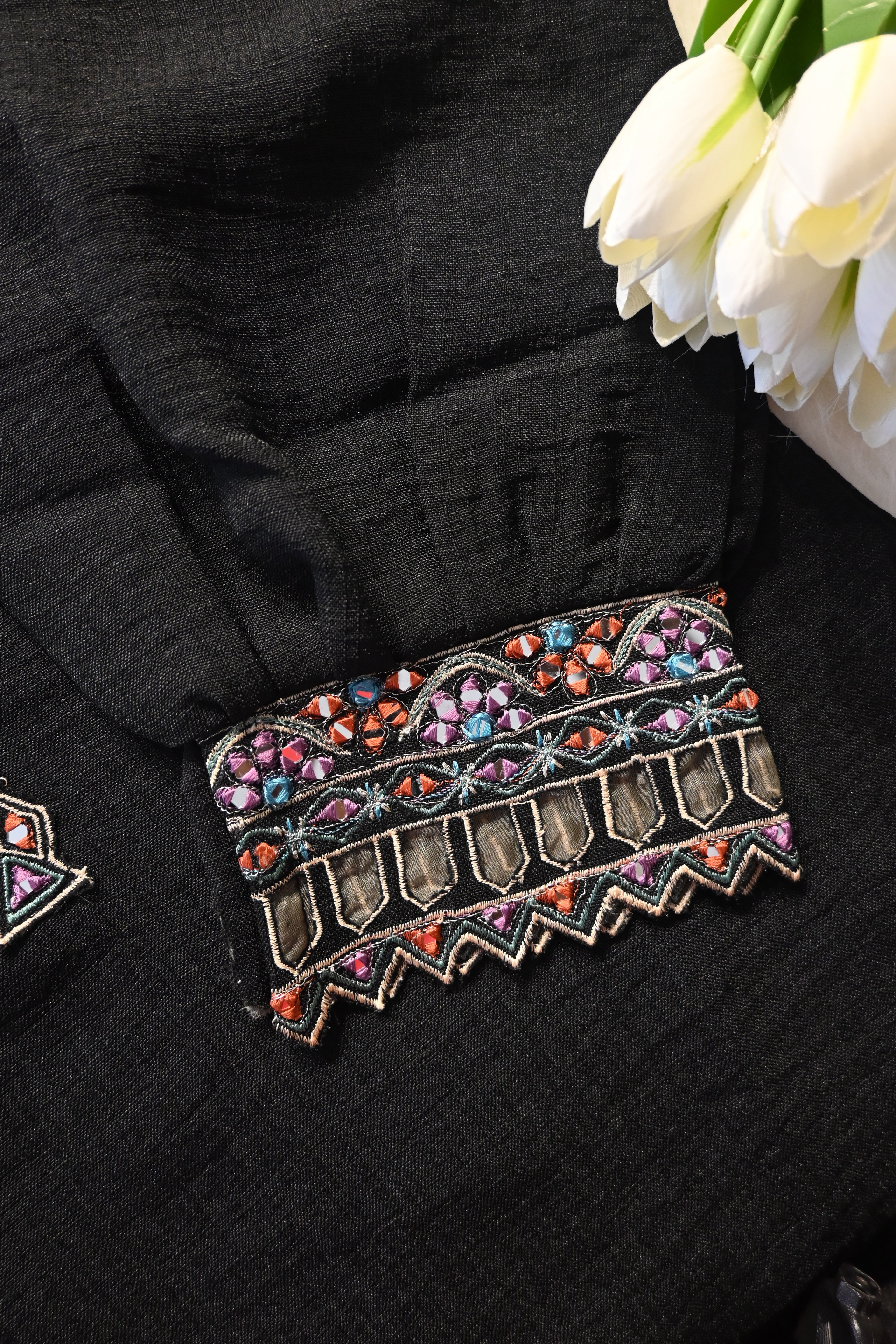 Black Khadi Co-Ord Set for Women | Handcrafted Ethnic Kurta Pant Set