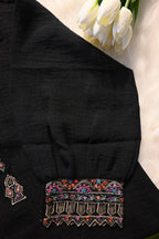 Black Khadi Co-Ord Set for Women | Handcrafted Ethnic Kurta Pant Set