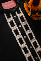 Black Statement Co-Ord Set with Contrast Panel Design | Premium Ethnic Cord Set for Women