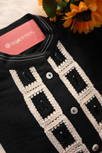 Black Statement Co-Ord Set with Contrast Panel Design | Premium Ethnic Cord Set for Women