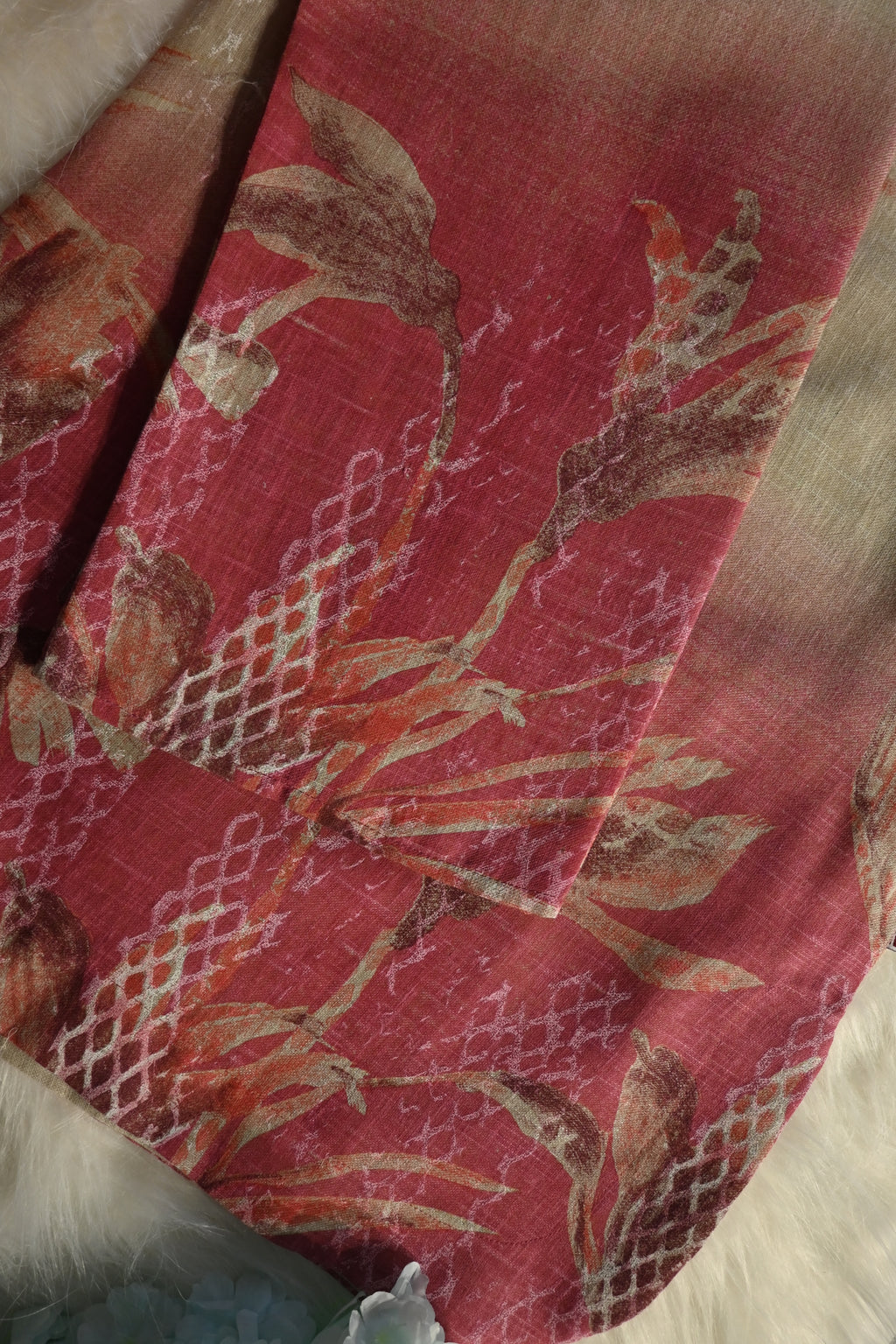 Beige Red Ombre Printed Co-Ord Set for Women | Cotton Ethnic Kurta Pant Set