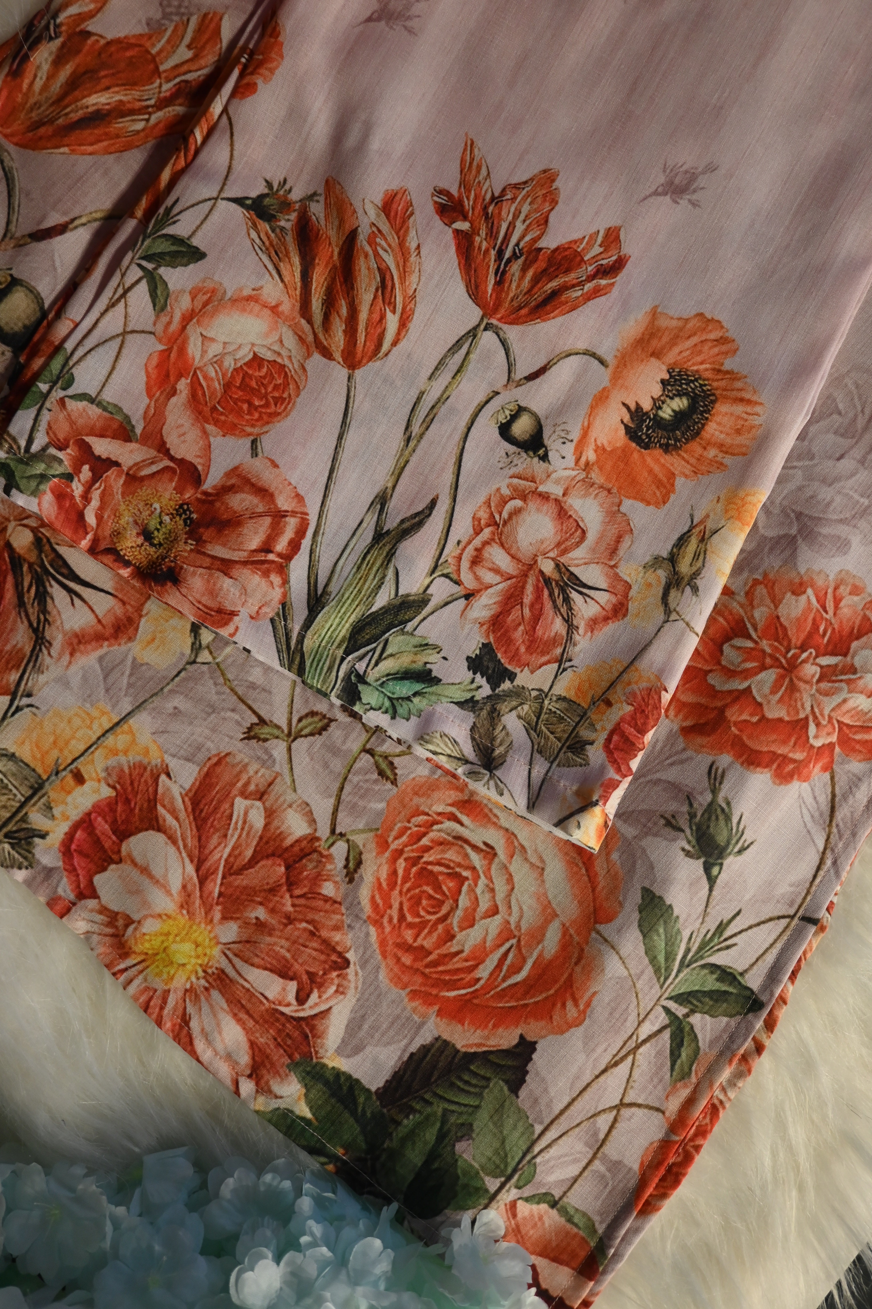 Peach Floral Printed Co-Ord Set for Women | Elegant Cotton Ethnic Wear