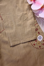 Light Olive Cotton Co-Ord Set for Women | Embroidered Kurta Pant Set
