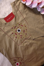 Light Olive Cotton Co-Ord Set for Women | Embroidered Kurta Pant Set
