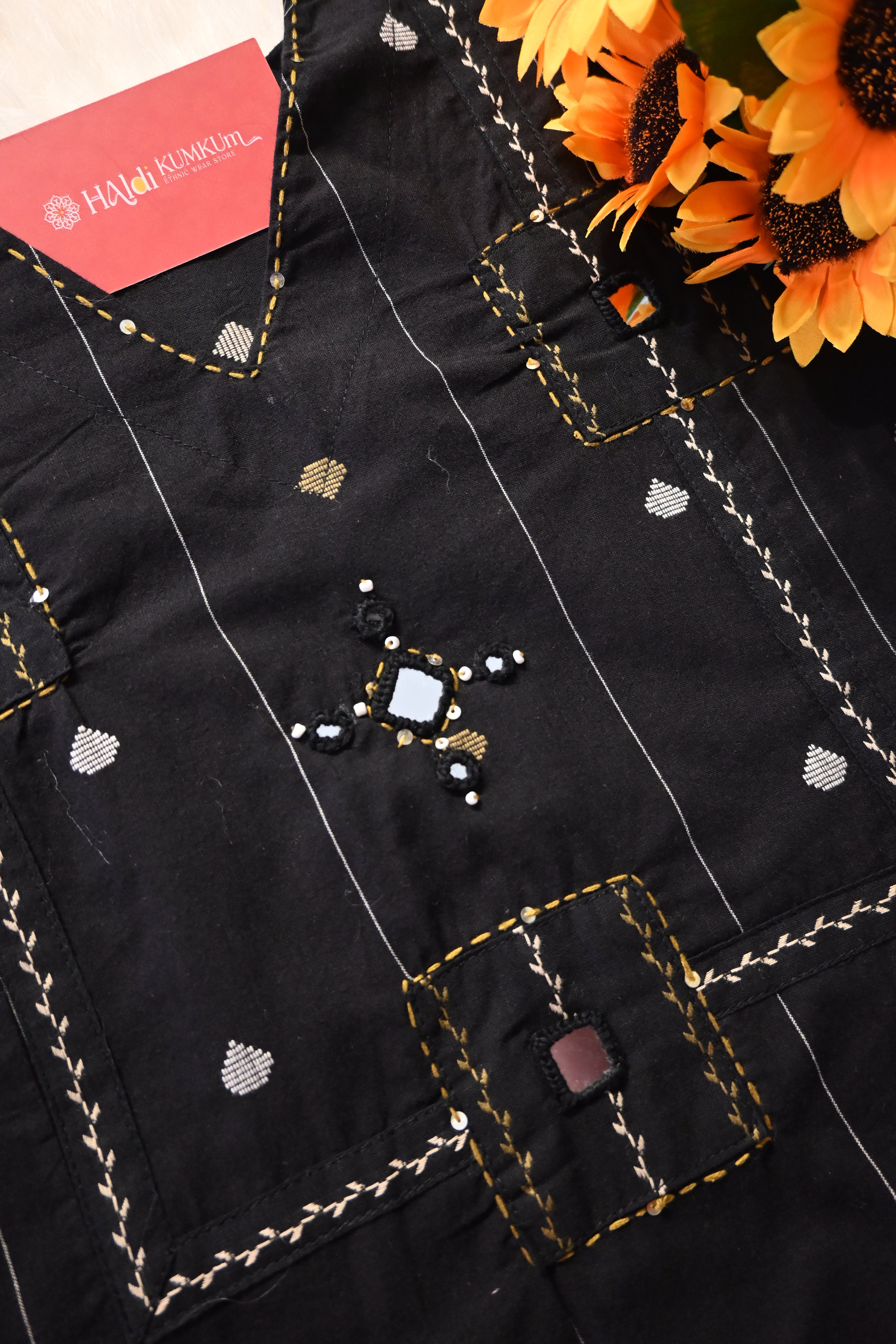 Black Embroidered Co-Ord Set for Women | Elegant Ethnic Kurta Palazzo Set