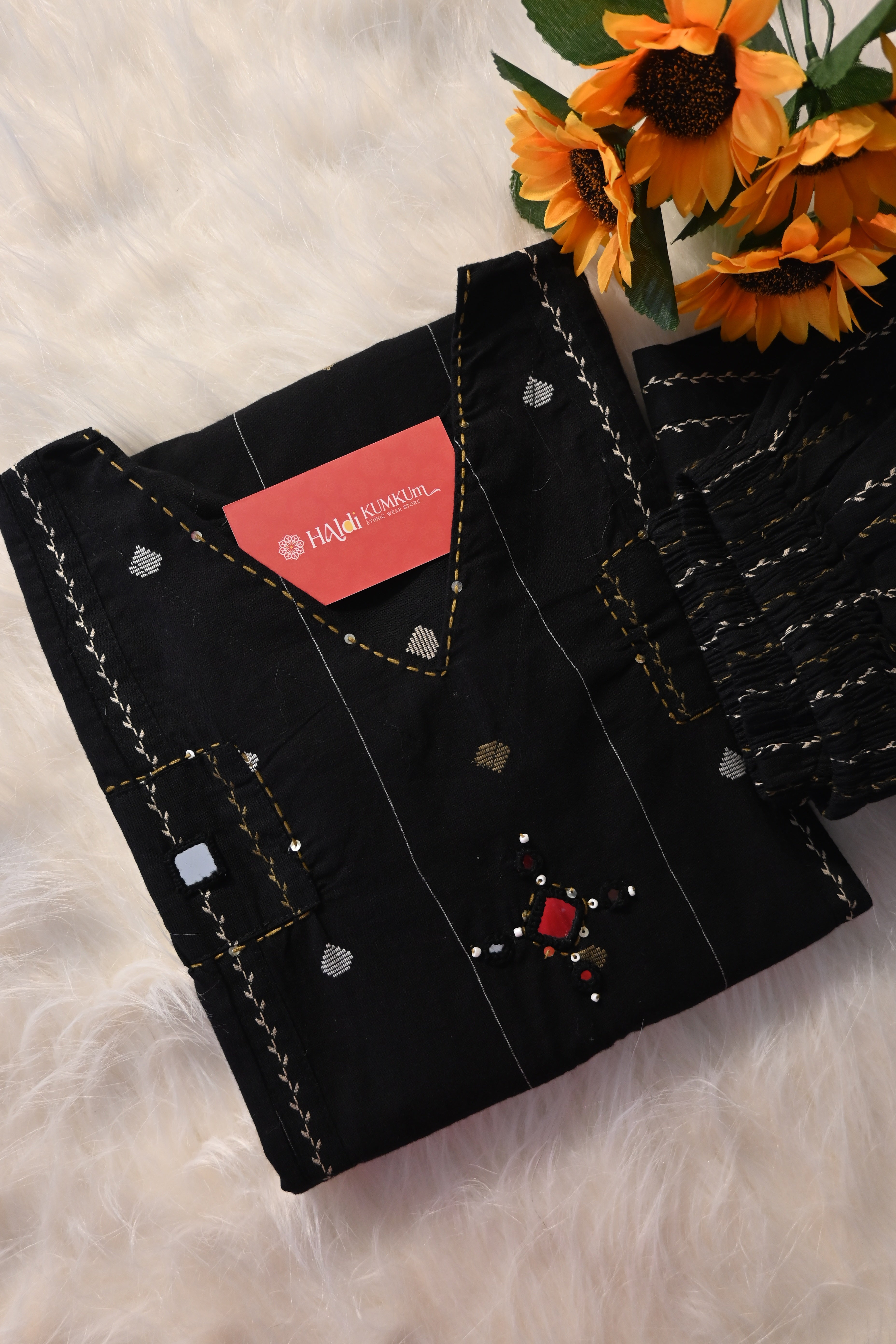 Black Embroidered Co-Ord Set for Women | Elegant Ethnic Kurta Palazzo Set