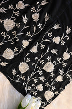 Black Floral Embroidered Co-Ord Set for Women | Elegant Designer Ethnic Cord Set