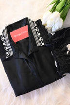 Black Floral Embroidered Co-Ord Set for Women | Elegant Designer Ethnic Cord Set