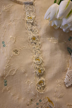 Off-White Embroidered Kurta Pant Set for Women | Elegant Ethnic Wear