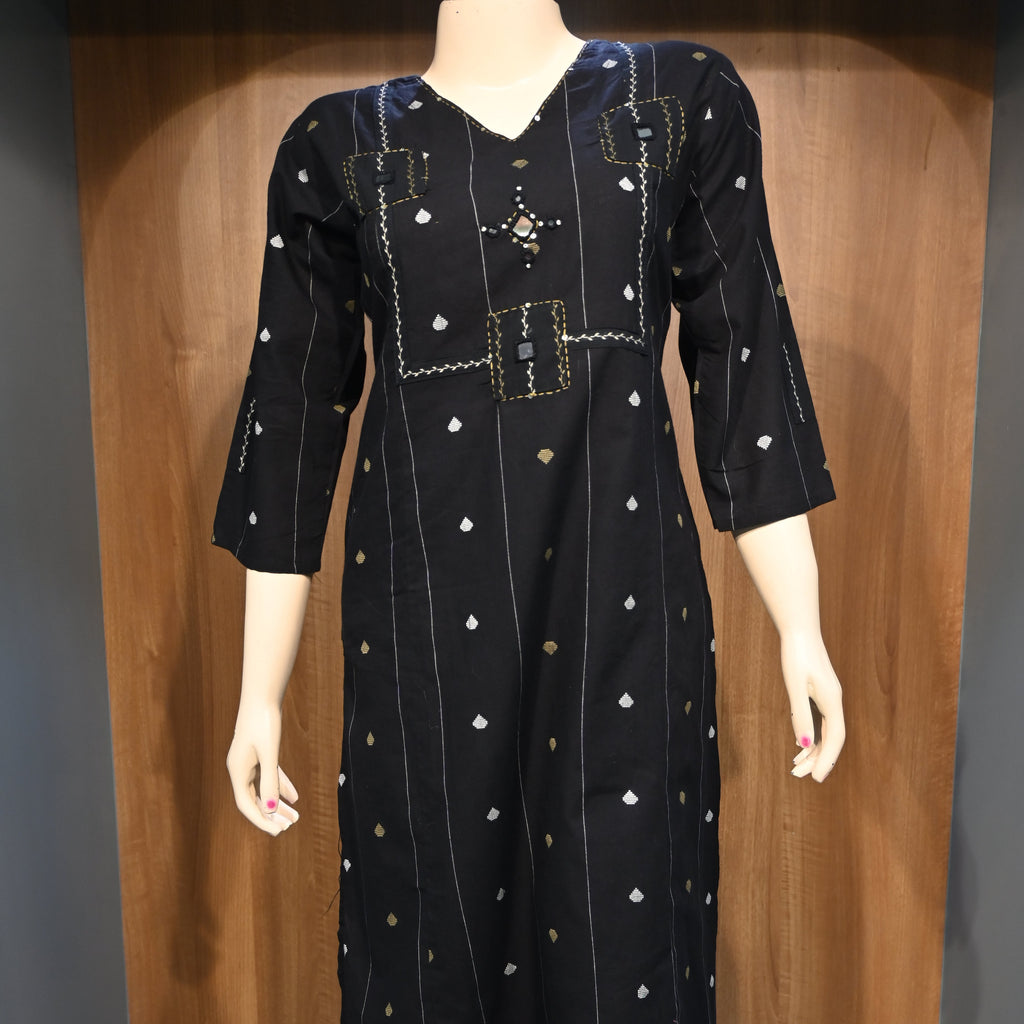 Black Embroidered Co-Ord Set for Women | Elegant Ethnic Kurta Palazzo Set
