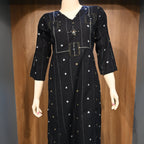 Black Embroidered Co-Ord Set for Women | Elegant Ethnic Kurta Palazzo Set