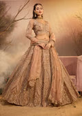 Peach Sequins Net Readymade Lehenga