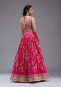 Rani Pink Sequins Georgette Readymade Lehenga