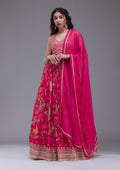 Rani Pink Sequins Georgette Readymade Lehenga