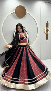 Navratri Special Ajrak Printed Lehenga Choli with Embroidered Dupatta