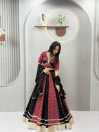 Navratri Special Ajrak Printed Lehenga Choli with Embroidered Dupatta