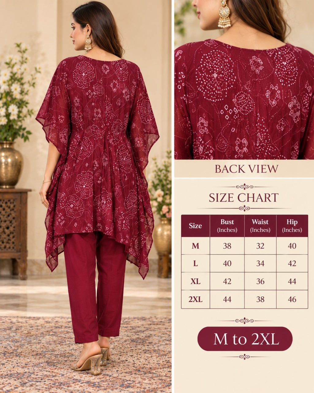 Maroon Printed Anarkali 3-Piece Suit Set for Women with Printed Dupatta