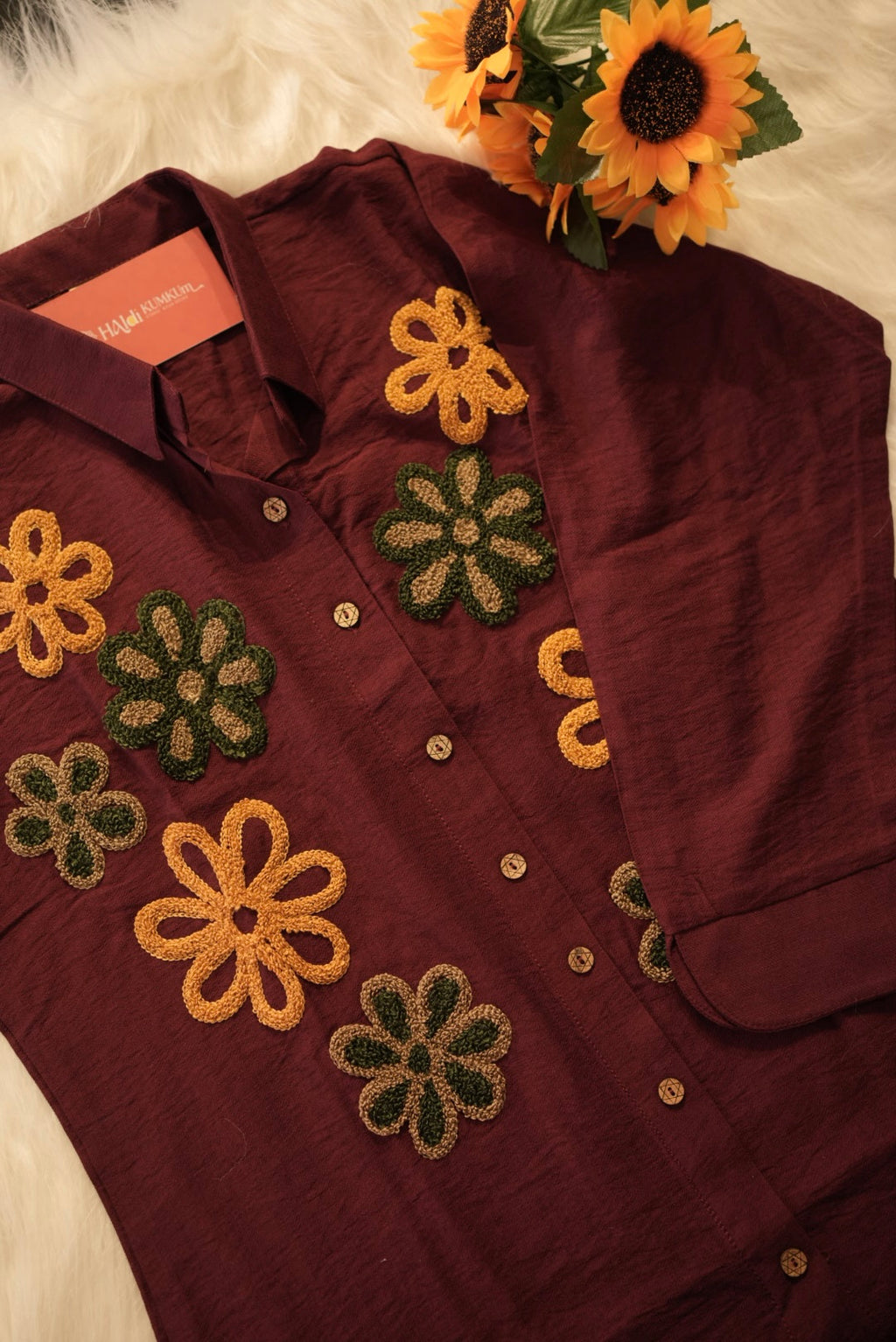 Maroon Floral Embroidered Co-Ord Set for Women | Designer Ethnic Cord Set