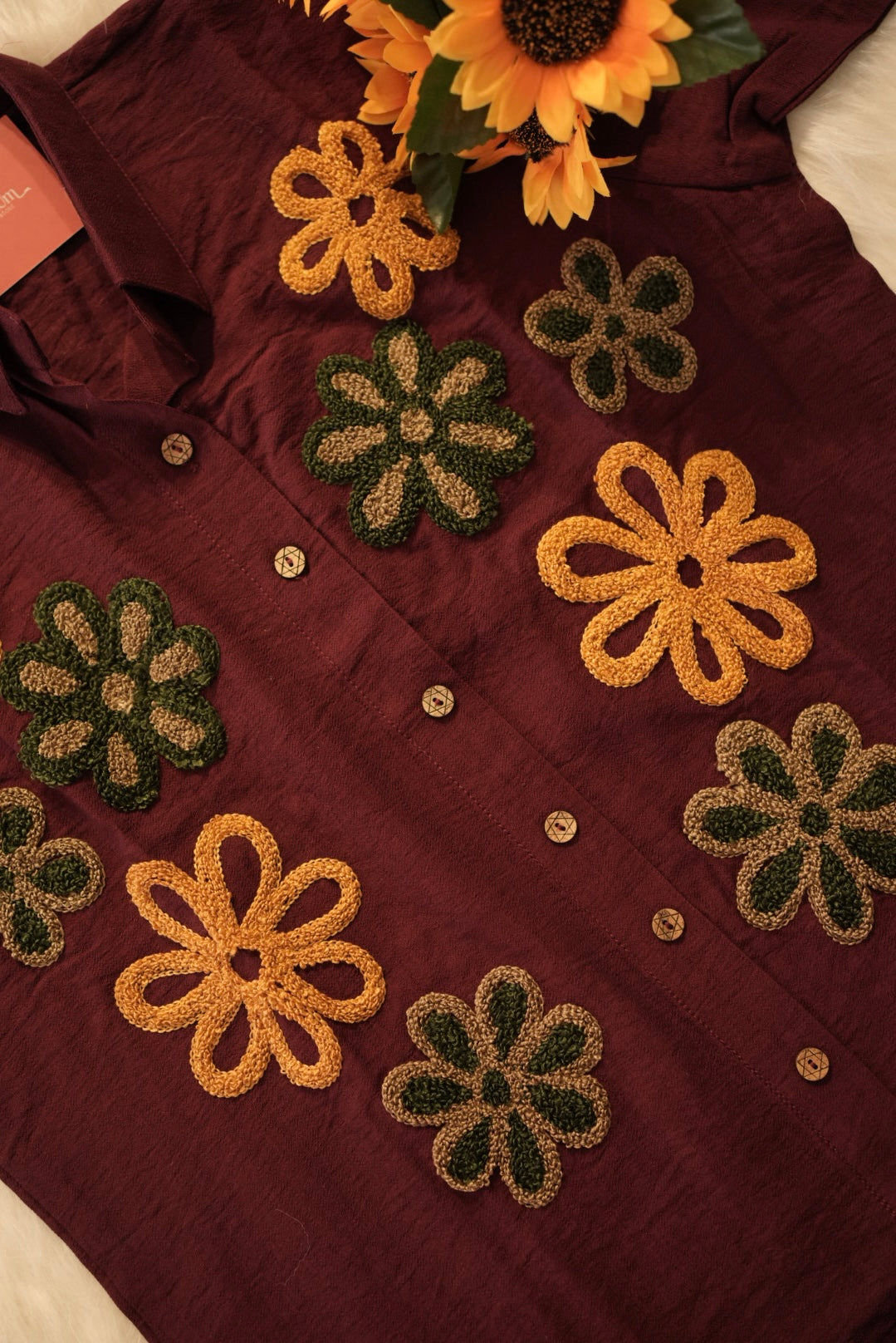 Maroon Floral Embroidered Co-Ord Set for Women | Designer Ethnic Cord Set