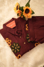 Maroon Floral Embroidered Co-Ord Set for Women | Designer Ethnic Cord Set