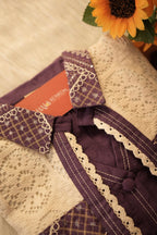 Purple Layered Co-Ord Set with Lace Jacket | Designer Ethnic Cord Set for Women