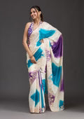 Purple Gotapatti Crepe Saree