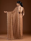 Brown Cutdana Tissue Saree