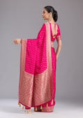Rani Pink Aariwork Silk Saree