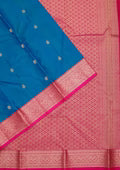 Turquoise Blue Zariwork Pure Silk Saree
