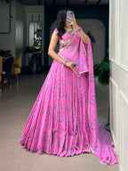 LNB1742 GhumMar Bandhej Print Lehenga Choli with Dupatta | 8 Meter Flair