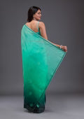 Leaf Green Swarovski Satin Saree
