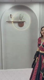 Navratri Special Ajrak Printed Lehenga Choli with Embroidered Dupatta